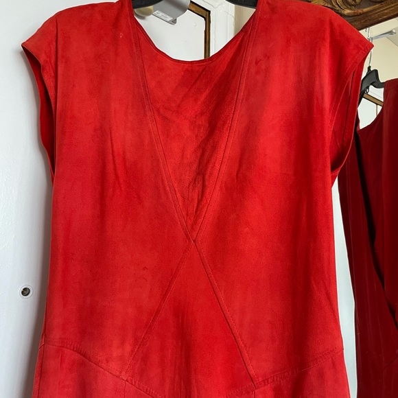 Red Suede Dress Size Small - Picture 7 of 9